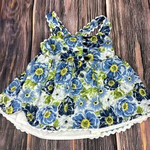 Max Studio Blue and Green Floral Kids Dress